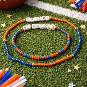 Go Gators Bracelet & Anklet Set 🐊💙 | Florida Game Day Jewelry | Orange & Blue